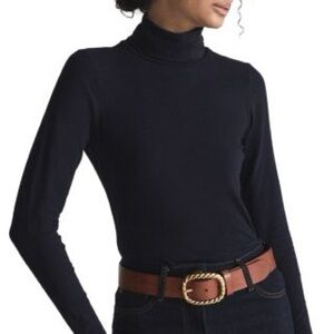REISS Phoebe Second Skin Turtleneck Black